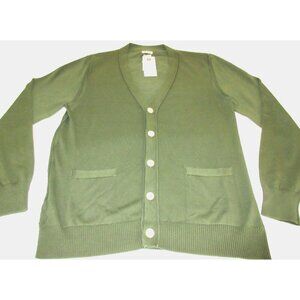OOBE Brand Men's Ashworth Cotton Cardigan Italian Made Sweater Militaire Green
